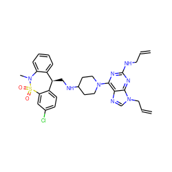 C=CCNc1nc(N2CCC(NC[C@@H]3c4ccccc4N(C)S(=O)(=O)c4cc(Cl)ccc43)CC2)c2ncn(CC=C)c2n1 ZINC000027332526