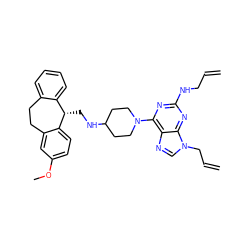 C=CCNc1nc(N2CCC(NC[C@H]3c4ccccc4CCc4cc(OC)ccc43)CC2)c2ncn(CC=C)c2n1 ZINC000027406459