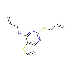 C=CCNc1nc(SCC=C)nc2ccsc12 ZINC000005631262