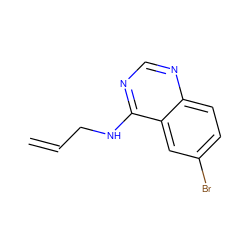 C=CCNc1ncnc2ccc(Br)cc12 ZINC000001766166