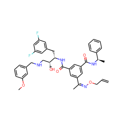 C=CCO/N=C(/C)c1cc(C(=O)N[C@@H](Cc2cc(F)cc(F)c2)[C@H](O)CNCc2cccc(OC)c2)cc(C(=O)N[C@H](C)c2ccccc2)c1 ZINC000049639666