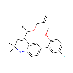 C=CCO[C@@H](C)C1=CC(C)(C)Nc2ccc(-c3cc(F)ccc3OC)cc21 ZINC000003942301