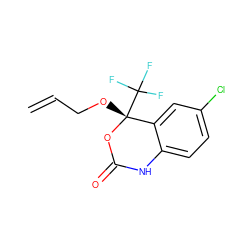 C=CCO[C@]1(C(F)(F)F)OC(=O)Nc2ccc(Cl)cc21 ZINC000005852707