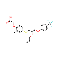 C=CCO[C@H](COc1ccc(C(F)(F)F)cc1)CSc1ccc(OCC(=O)O)c(C)c1 ZINC000028704645