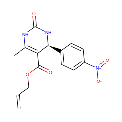 C=CCOC(=O)C1=C(C)NC(=O)N[C@H]1c1ccc([N+](=O)[O-])cc1 ZINC000004578150