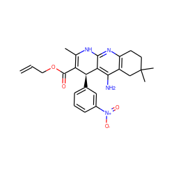 C=CCOC(=O)C1=C(C)Nc2nc3c(c(N)c2[C@H]1c1cccc([N+](=O)[O-])c1)CC(C)(C)CC3 ZINC000206127857