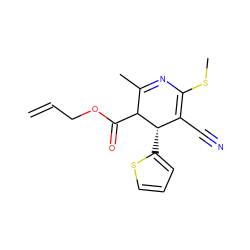 C=CCOC(=O)C1C(C)=NC(SC)=C(C#N)[C@@H]1c1cccs1 ZINC000017511186