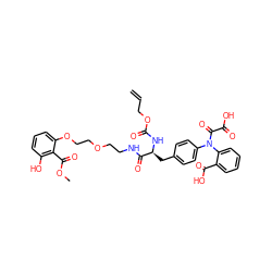 C=CCOC(=O)N[C@@H](Cc1ccc(N(C(=O)C(=O)O)c2ccccc2C(=O)O)cc1)C(=O)NCCOCCOc1cccc(O)c1C(=O)OC ZINC000049649973