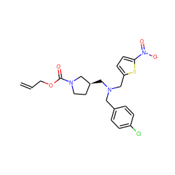 C=CCOC(=O)N1CC[C@H](CN(Cc2ccc(Cl)cc2)Cc2ccc([N+](=O)[O-])s2)C1 ZINC000084672432