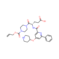 C=CCOC(=O)N1CCN(C(=O)[C@H](CCC(=O)O)NC(=O)c2cc(OC3CCNCC3)cc(-c3ccccc3)n2)CC1 ZINC000043021622