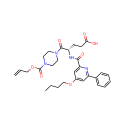 C=CCOC(=O)N1CCN(C(=O)[C@H](CCC(=O)O)NC(=O)c2cc(OCCCC)cc(-c3ccccc3)n2)CC1 ZINC000042989597