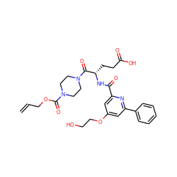 C=CCOC(=O)N1CCN(C(=O)[C@H](CCC(=O)O)NC(=O)c2cc(OCCO)cc(-c3ccccc3)n2)CC1 ZINC000043120289