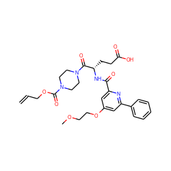 C=CCOC(=O)N1CCN(C(=O)[C@H](CCC(=O)O)NC(=O)c2cc(OCCOC)cc(-c3ccccc3)n2)CC1 ZINC000043122109