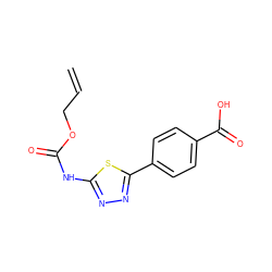 C=CCOC(=O)Nc1nnc(-c2ccc(C(=O)O)cc2)s1 ZINC000084730431