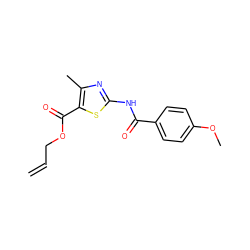 C=CCOC(=O)c1sc(NC(=O)c2ccc(OC)cc2)nc1C ZINC000002693429