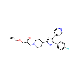 C=CCOC[C@H](O)CN1CCC(c2cc(-c3ccncc3)c(-c3ccc(F)cc3)[nH]2)CC1 ZINC000028528660