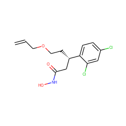 C=CCOCC[C@@H](CC(=O)NO)c1ccc(Cl)cc1Cl ZINC000103232259