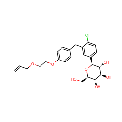 C=CCOCCOc1ccc(Cc2cc([C@@H]3O[C@H](CO)[C@@H](O)[C@H](O)[C@H]3O)ccc2Cl)cc1 ZINC000072177012