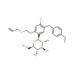 C=CCOCCc1cc(Cl)c(Cc2ccc(CC)cc2)cc1[C@@H]1O[C@H](CO)[C@@H](O)[C@H](O)[C@H]1O ZINC000049808236