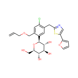 C=CCOCc1cc(Cl)c(Cc2ncc(-c3ccco3)s2)cc1[C@@H]1O[C@H](CO)[C@@H](O)[C@H](O)[C@H]1O ZINC000071296137