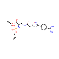 C=CCOP(=O)(N[C@H](CNC(=O)C[C@H]1CC(c2ccc(C(=N)N)cc2)=NO1)C(=O)O)OCC=C ZINC000028257980