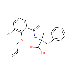 C=CCOc1c(Cl)cccc1C(=O)NC1(C(=O)O)Cc2ccccc2C1 ZINC000168574729