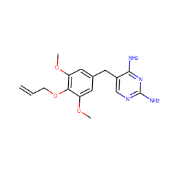 C=CCOc1c(OC)cc(Cc2cnc(N)nc2N)cc1OC ZINC000028020164