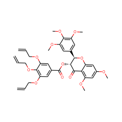 C=CCOc1cc(C(=O)O[C@H]2C(=O)c3c(OC)cc(OC)cc3O[C@@H]2c2cc(OC)c(OC)c(OC)c2)cc(OCC=C)c1OCC=C ZINC000473126498