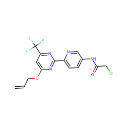 C=CCOc1cc(C(F)(F)F)nc(-c2ccc(NC(=O)CCl)cn2)n1 ZINC000064526868