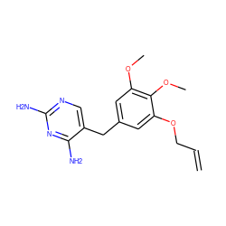 C=CCOc1cc(Cc2cnc(N)nc2N)cc(OC)c1OC ZINC000026143917