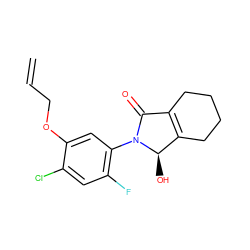 C=CCOc1cc(N2C(=O)C3=C(CCCC3)[C@H]2O)c(F)cc1Cl ZINC000103208645