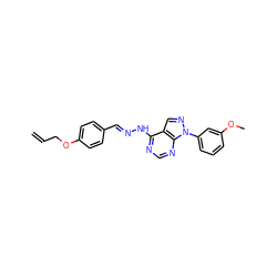 C=CCOc1ccc(/C=N/Nc2ncnc3c2cnn3-c2cccc(OC)c2)cc1 ZINC000014946187