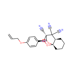 C=CCOc1ccc([C@@H]2O[C@@]34CCCC[C@@H]3C(C#N)(C#N)[C@@]2(C#N)C(=N)O4)cc1 ZINC000137279329