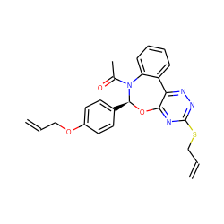 C=CCOc1ccc([C@@H]2Oc3nc(SCC=C)nnc3-c3ccccc3N2C(C)=O)cc1 ZINC000002113635