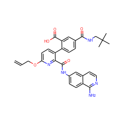 C=CCOc1ccc(-c2ccc(C(=O)NCC(C)(C)C)cc2C(=O)O)c(C(=O)Nc2ccc3c(N)nccc3c2)n1 ZINC000096283224