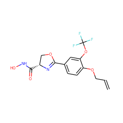 C=CCOc1ccc(C2=N[C@H](C(=O)NO)CO2)cc1OC(F)(F)F ZINC000003817931