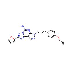 C=CCOc1ccc(CCCn2ncc3c2nc(N)n2nc(-c4ccco4)nc32)cc1 ZINC000064548814