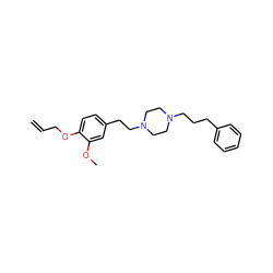 C=CCOc1ccc(CCN2CCN(CCCc3ccccc3)CC2)cc1OC ZINC000299826072