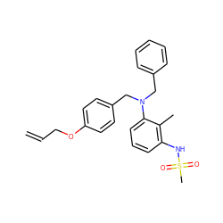 C=CCOc1ccc(CN(Cc2ccccc2)c2cccc(NS(C)(=O)=O)c2C)cc1 ZINC000026280948