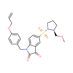 C=CCOc1ccc(CN2C(=O)C(=O)c3cc(S(=O)(=O)N4CCC[C@H]4COC)ccc32)cc1 ZINC000040874971