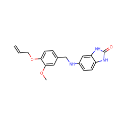 C=CCOc1ccc(CNc2ccc3[nH]c(=O)[nH]c3c2)cc1OC ZINC000005126840