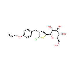 C=CCOc1ccc(Cc2cc([C@@H]3O[C@H](CO)[C@@H](O)[C@H](O)[C@H]3O)sc2Cl)cc1 ZINC000072119808