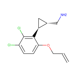 C=CCOc1ccc(Cl)c(Cl)c1[C@H]1C[C@@H]1CN ZINC000653709039