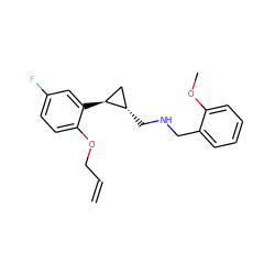 C=CCOc1ccc(F)cc1[C@H]1C[C@@H]1CNCc1ccccc1OC ZINC001772615970