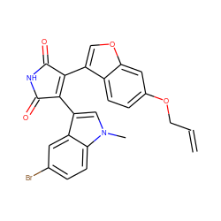 C=CCOc1ccc2c(C3=C(c4cn(C)c5ccc(Br)cc45)C(=O)NC3=O)coc2c1 ZINC000045497266