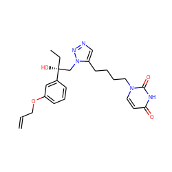 C=CCOc1cccc([C@@](O)(CC)Cn2nncc2CCCCn2ccc(=O)[nH]c2=O)c1 ZINC000095556064