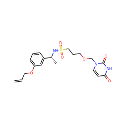 C=CCOc1cccc([C@@H](C)NS(=O)(=O)CCCOCn2ccc(=O)[nH]c2=O)c1 ZINC000116099197