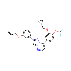 C=CCOc1cccc(-c2cc3nccc(-c4ccc(OC(F)F)c(OCC5CC5)c4)n3n2)c1 ZINC000045391650