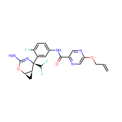 C=CCOc1cnc(C(=O)Nc2ccc(F)c([C@@]3(C(F)F)N=C(N)O[C@@H]4C[C@@H]43)c2)cn1 ZINC000217575433