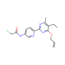 C=CCOc1nc(-c2ccc(NC(=O)CCl)cn2)nc(C)c1CC ZINC000064513891